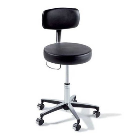 GRAHAM-FIELD 277 Basic Stool w/Back Pneumatically Adjustable Hand Release, Obsidian 277-001-857